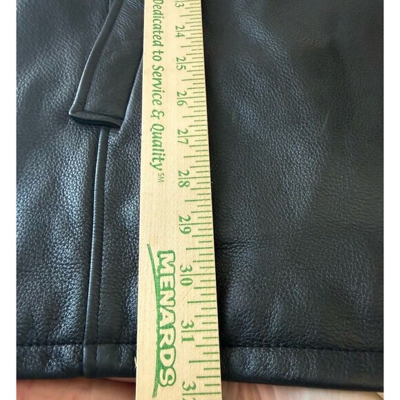 Claiborne Leather Jacket Coat Black Pebble Grain Full-Zip Men's Large Coat - Picture 16 of 16